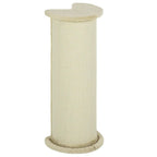 Beige cat scratching post with sisal rope wrap and round plush top
