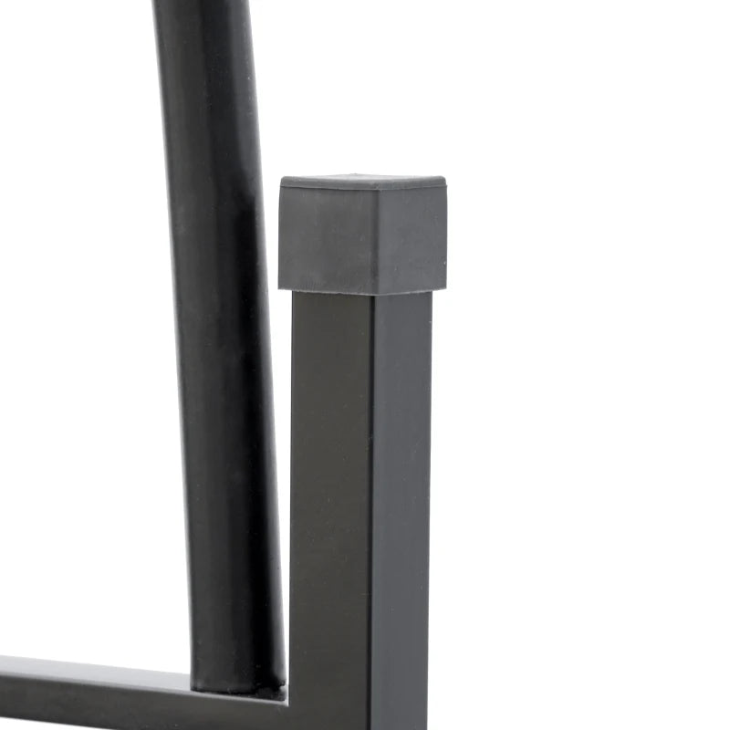 Black metal garden arch trellis leg with protective gray foot pad