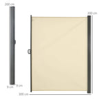 Wall-mounted cream retractable screen panel, 300x200 cm with dark gray frame