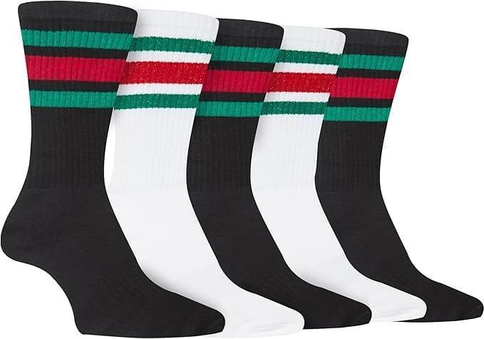 5-pack-men-s-stripes-sport-socks-cotton-durable-blend-for-sports-casual-everyday-designer-wear-by-sock-stack-uk-7-11-stripes-socks-1177103780 - Bobobiy