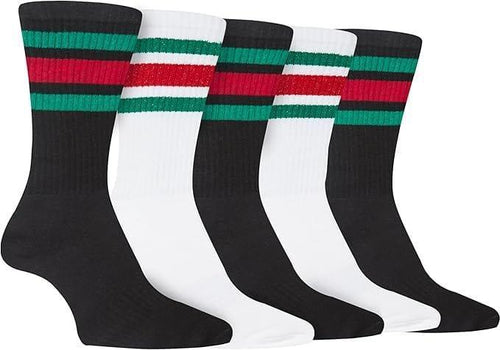 5-pack-men-s-stripes-sport-socks-cotton-durable-blend-for-sports-casual-everyday-designer-wear-by-sock-stack-uk-7-11-stripes-socks-1177103780 - Bobobiy