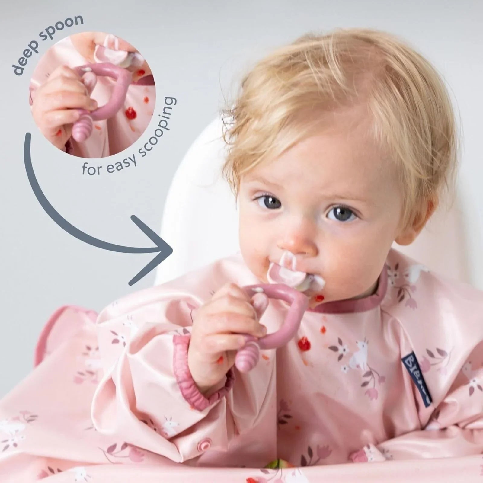 Bibado Dippit Baby Weaning Spoons 6+ months Pack of 2 - Blush