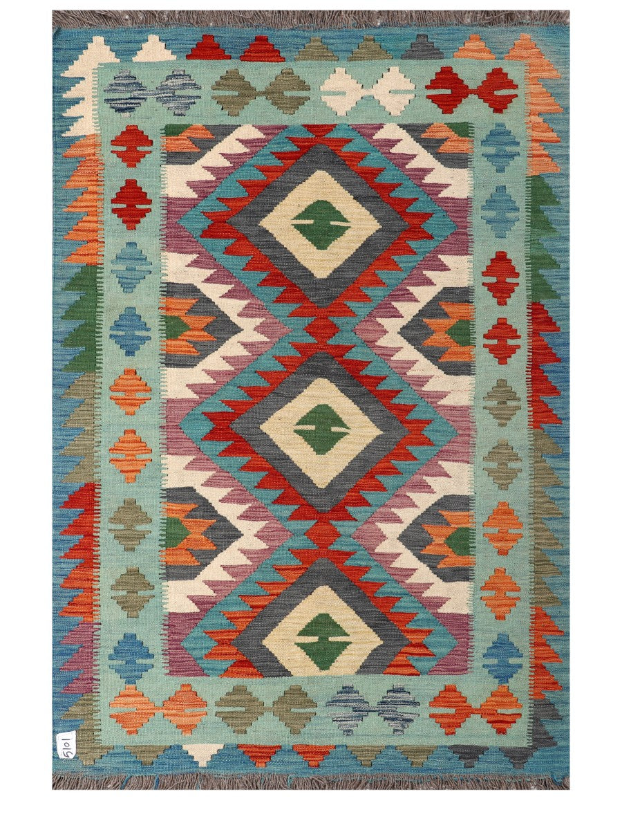 Maimana Afghanistan Kilim Rug - 179 x119 cm - Handmade
