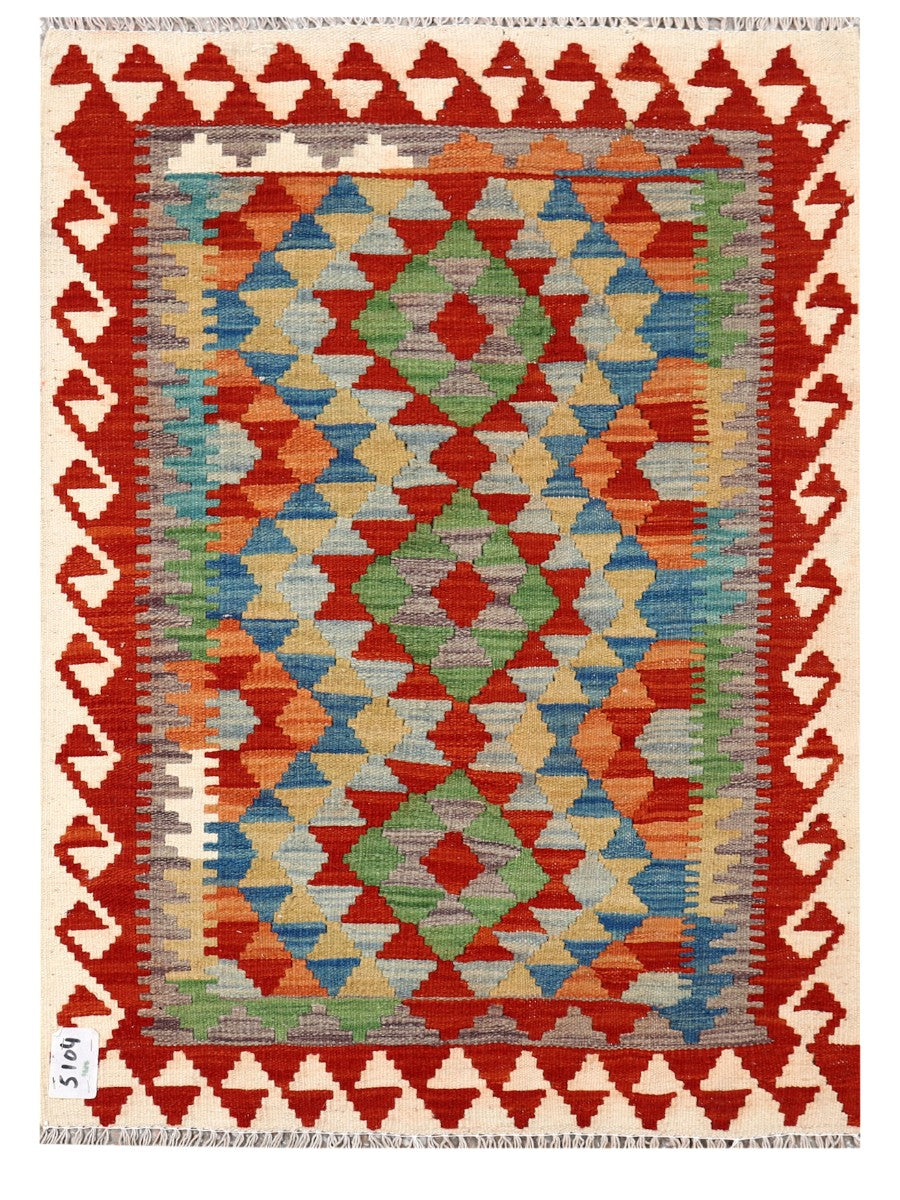 Maimana Afghanistan Kilim Rug - 113 x 82 cm - Handmade