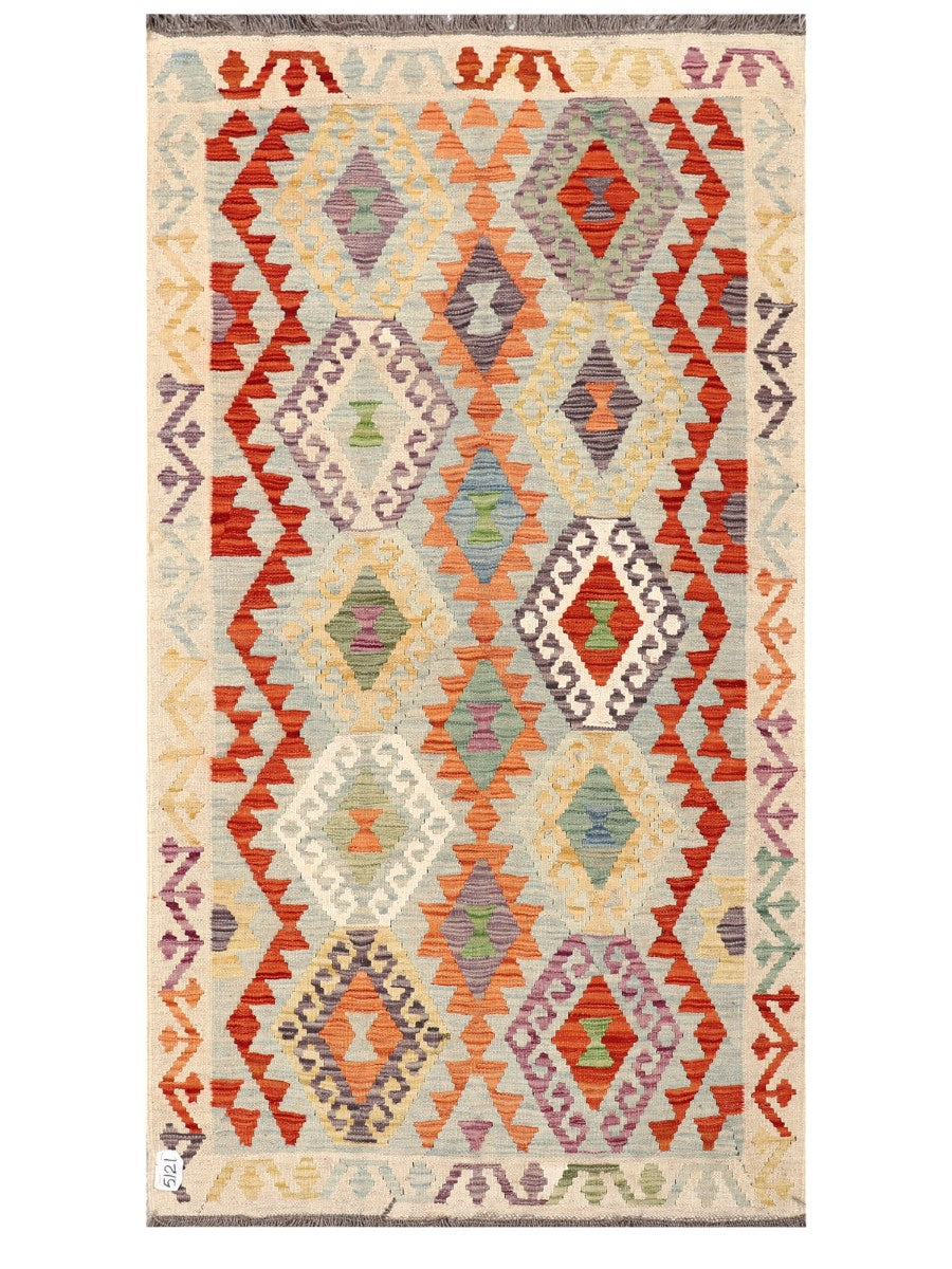 Maimana Afghanistan Kilim Rug - 191 x 104 cm - Handmade