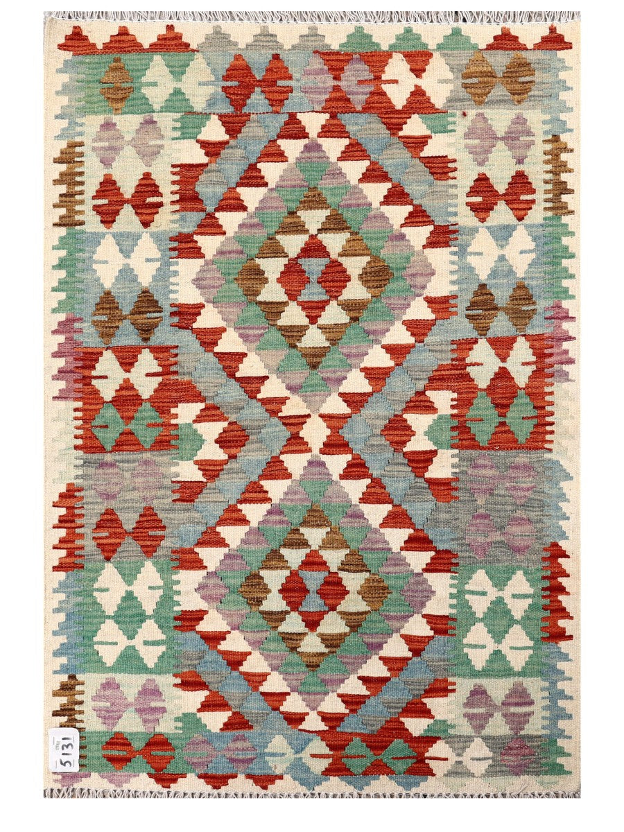 Maimana Afghanistan Kilim Rug - 123 x 84 cm - Handmade