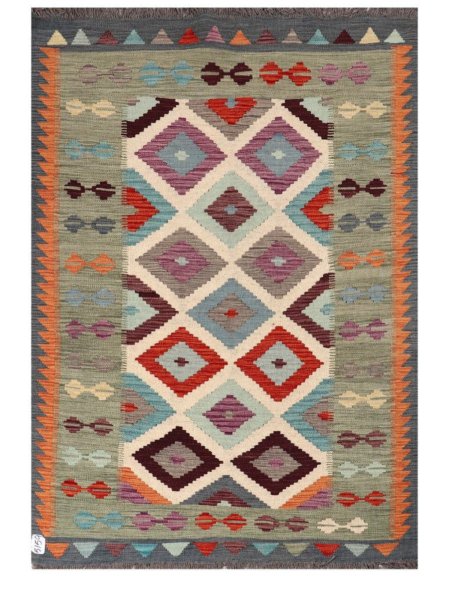Maimana Afghanistan Kilim Rug - 180 x124 cm - Handmade