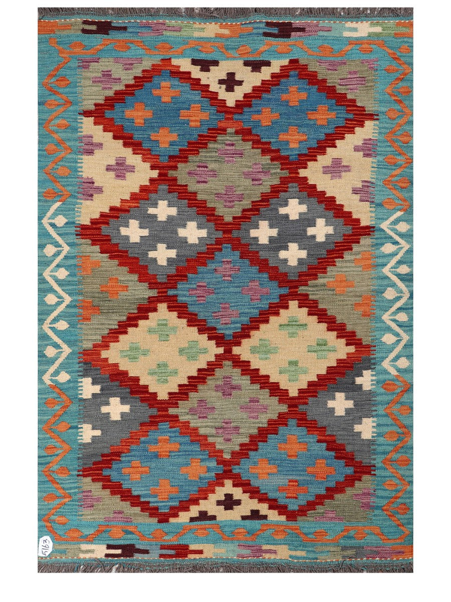 Maimana Afghanistan Kilim Rug - 182 x121 cm - Handmade