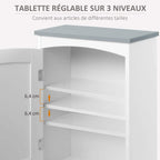 Bathroom cabinet interior with adjustable shelf brackets and multiple level positions