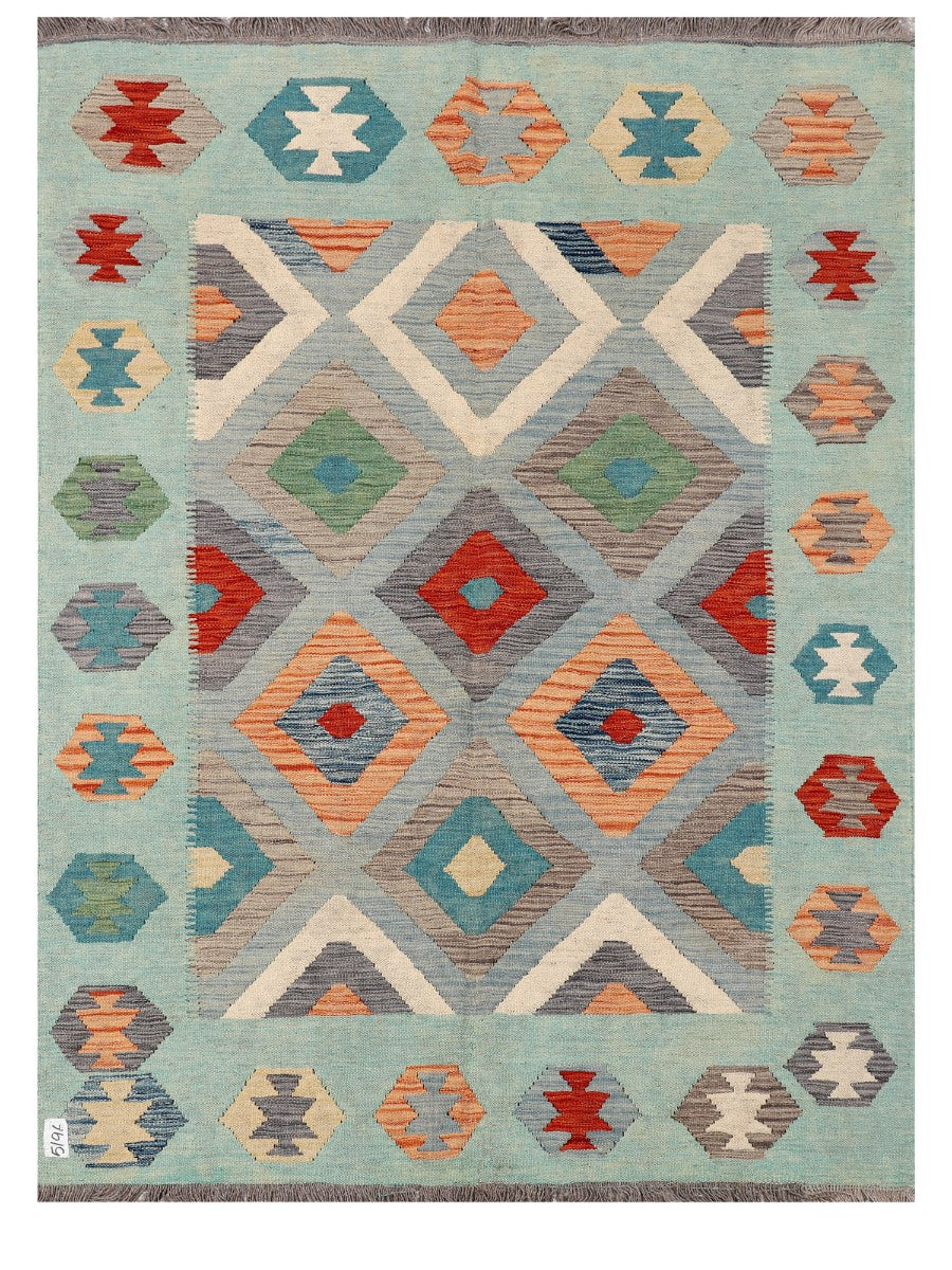 Maimana Afghanistan Kilim Rug - 189 x140 cm - Handmade