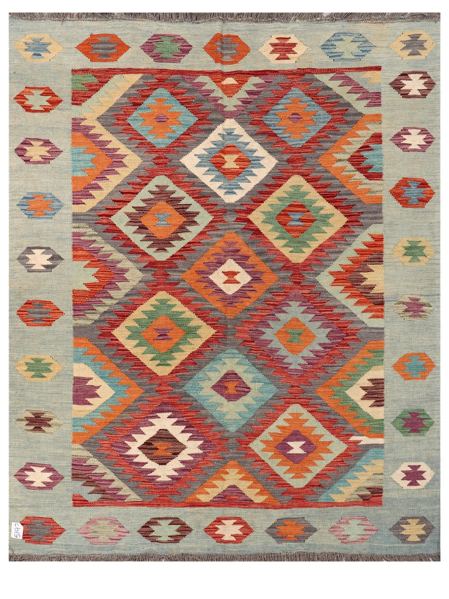 Maimana Afghanistan Kilim Rug - 197 x156 cm - Handmade