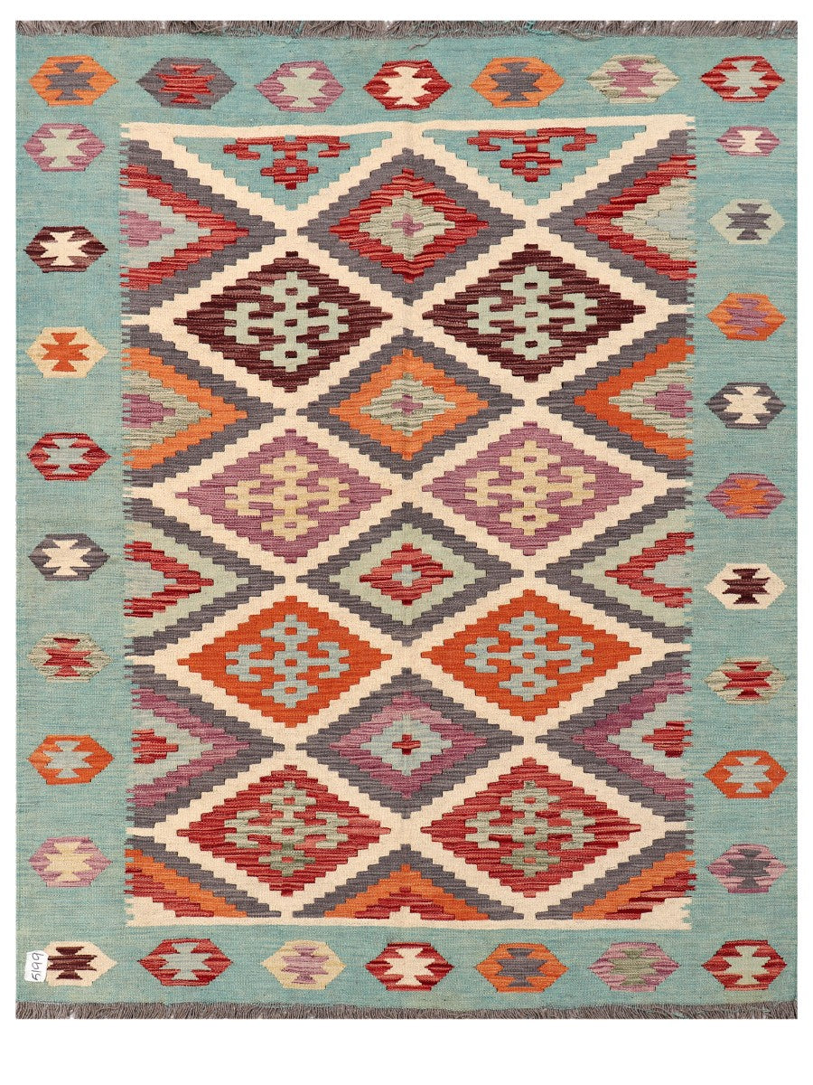 Maimana Afghanistan Kilim Rug - 199 x155 cm - Handmade