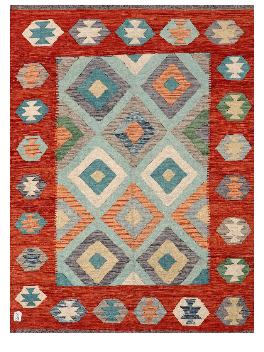 Maimana Afghanistan Kilim Rug - 191 x142 cm - Handmade
