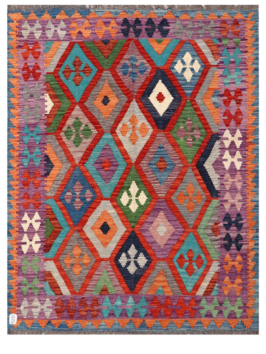 Maimana Afghanistan Kilim Rug - 200 x147 cm - Handmade