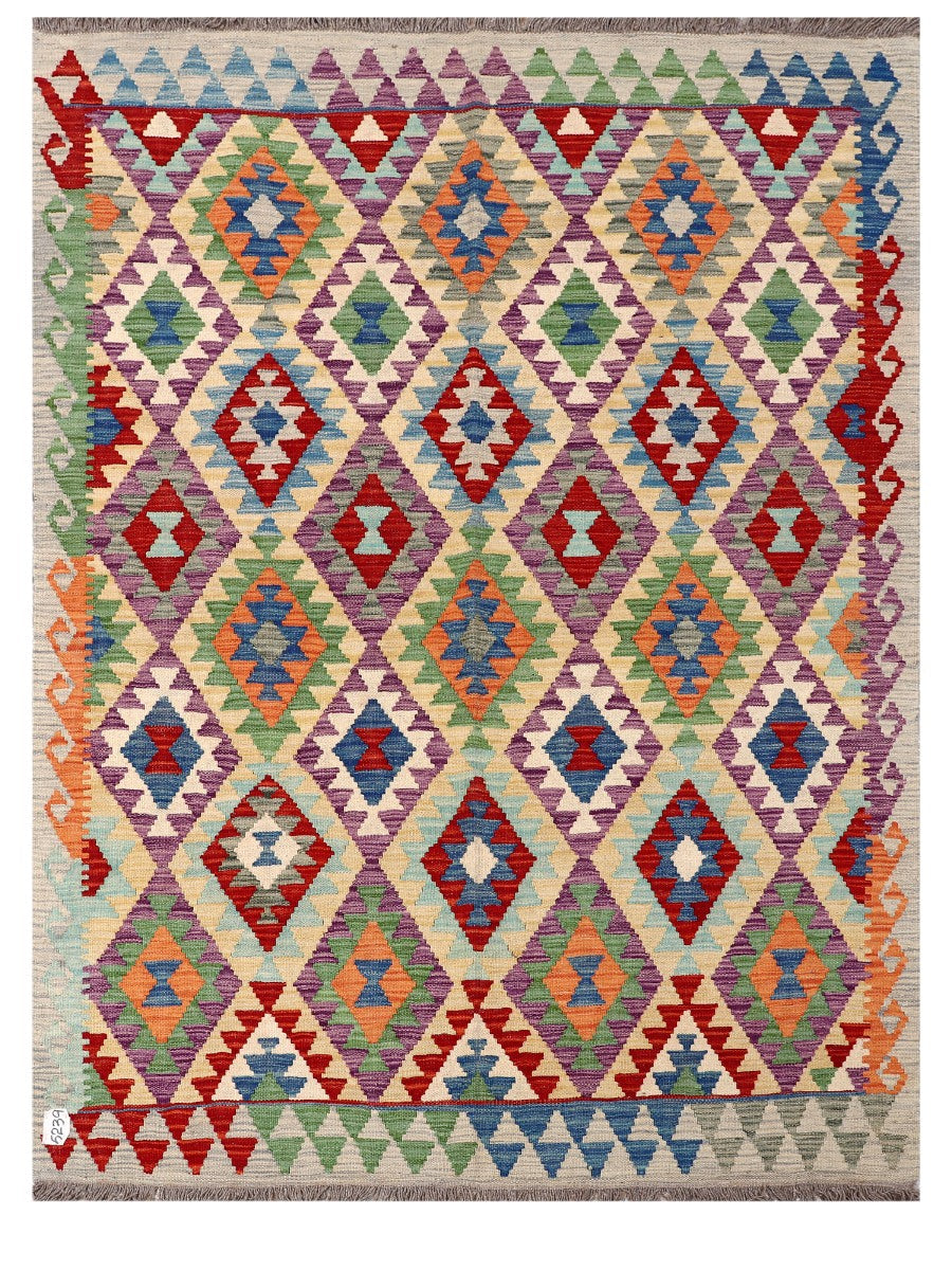 Maimana Afghanistan Kilim Rug - 199 x148 cm - Handmade