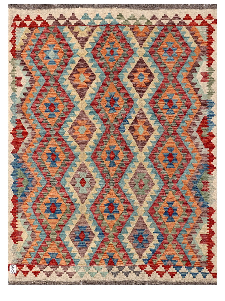 Maimana Afghanistan Kilim Rug - 201 x149 cm - Handmade