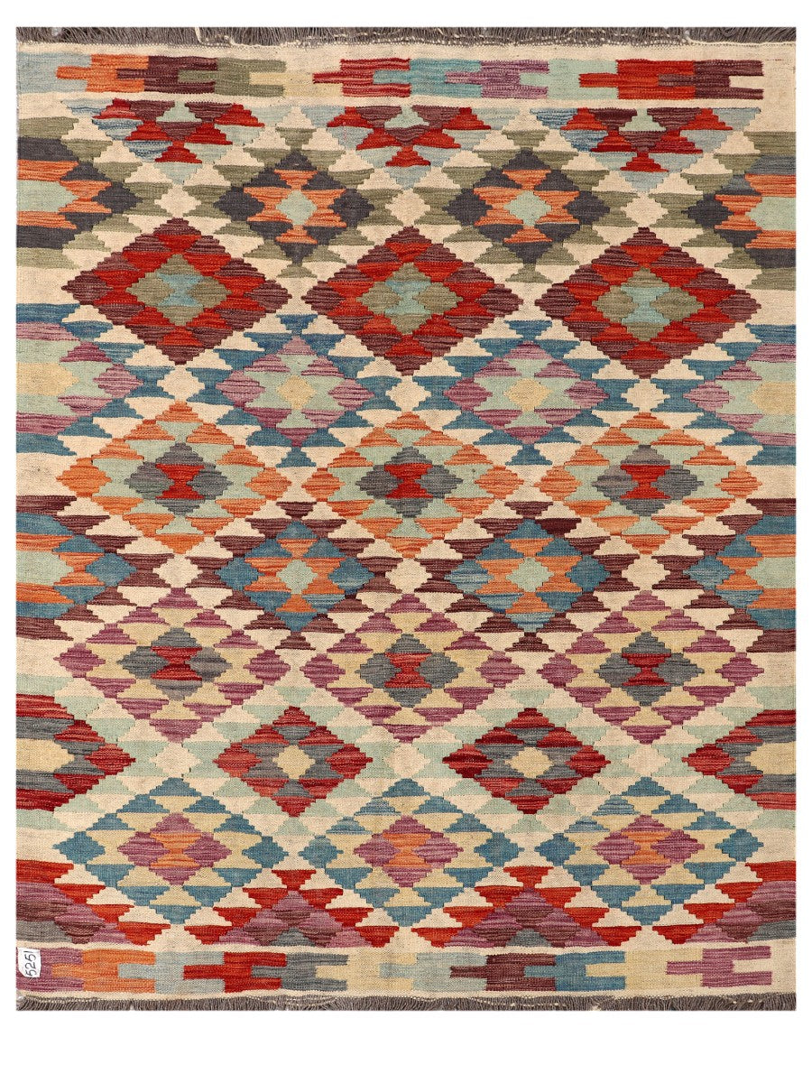 Maimana Afghanistan Kilim Rug - 189 x147 cm - Handmade