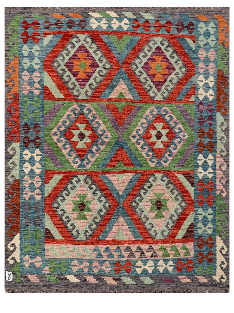 Maimana Afghanistan Kilim Rug - 190 x154 cm - Handmade