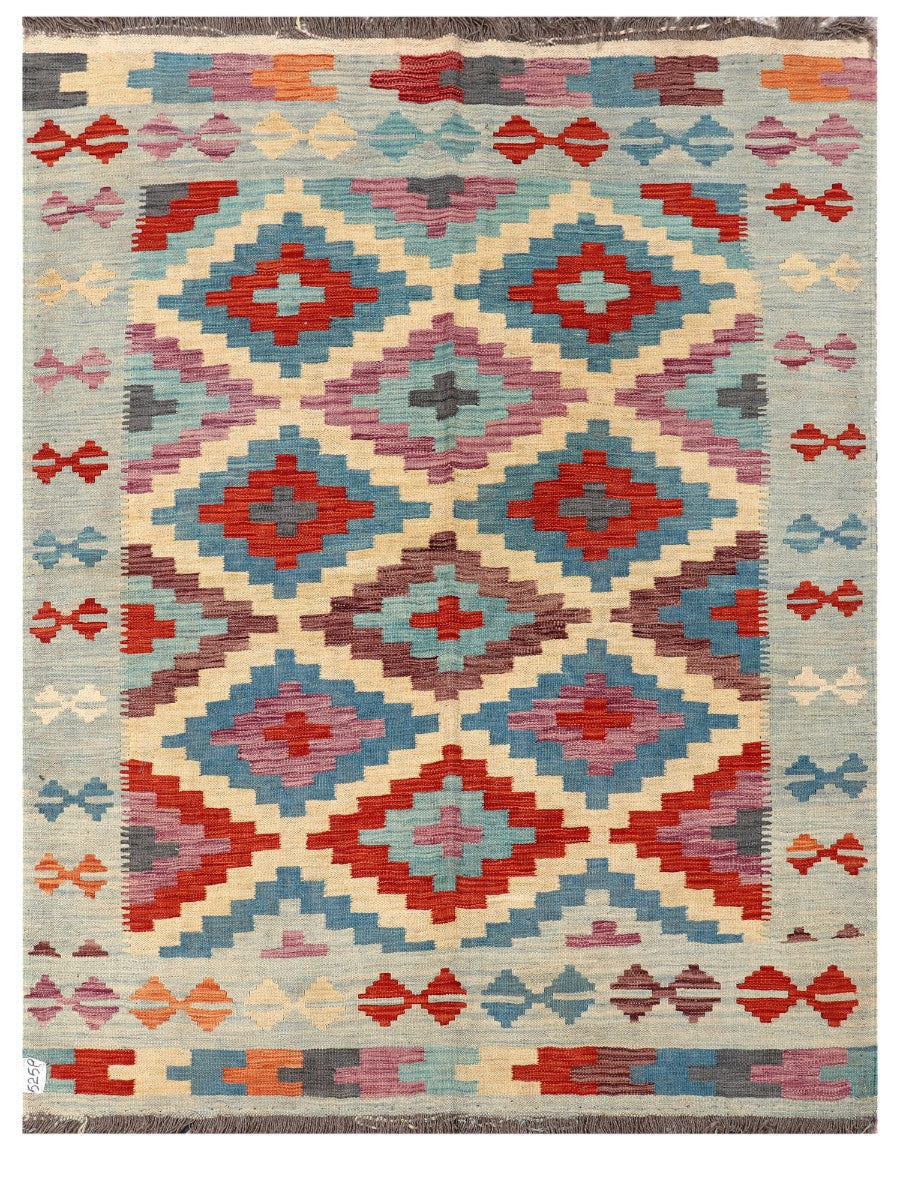 Maimana Afghanistan Kilim Rug - 193 x147 cm - Handmade
