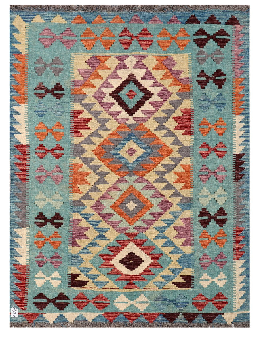 Maimana Afghanistan Kilim Rug - 193 x145 cm - Handmade