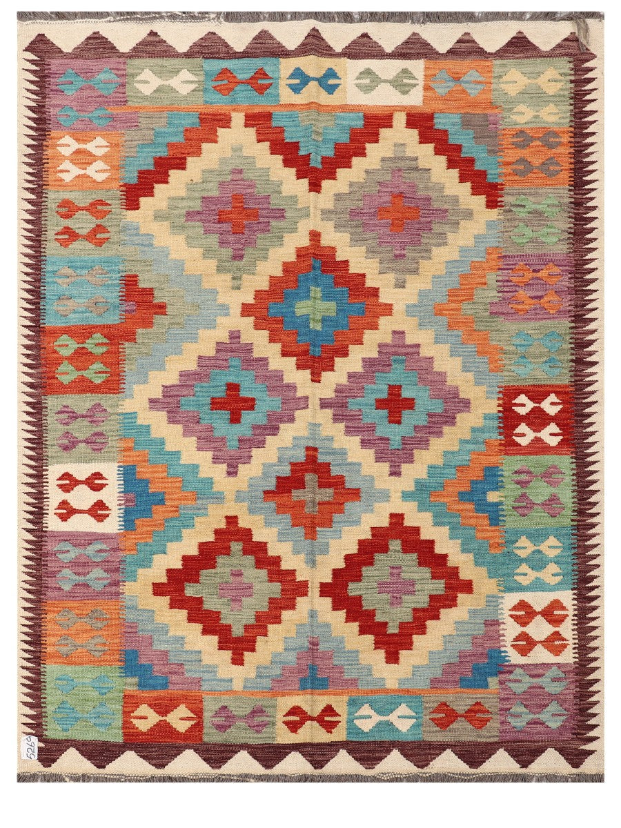 Maimana Afghanistan Kilim Rug - 197 x150 cm - Handmade