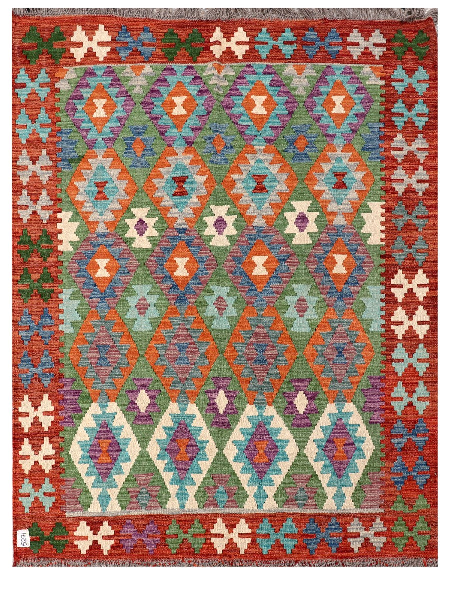 Maimana Afghanistan Kilim Rug - 201 x154 cm - Handmade
