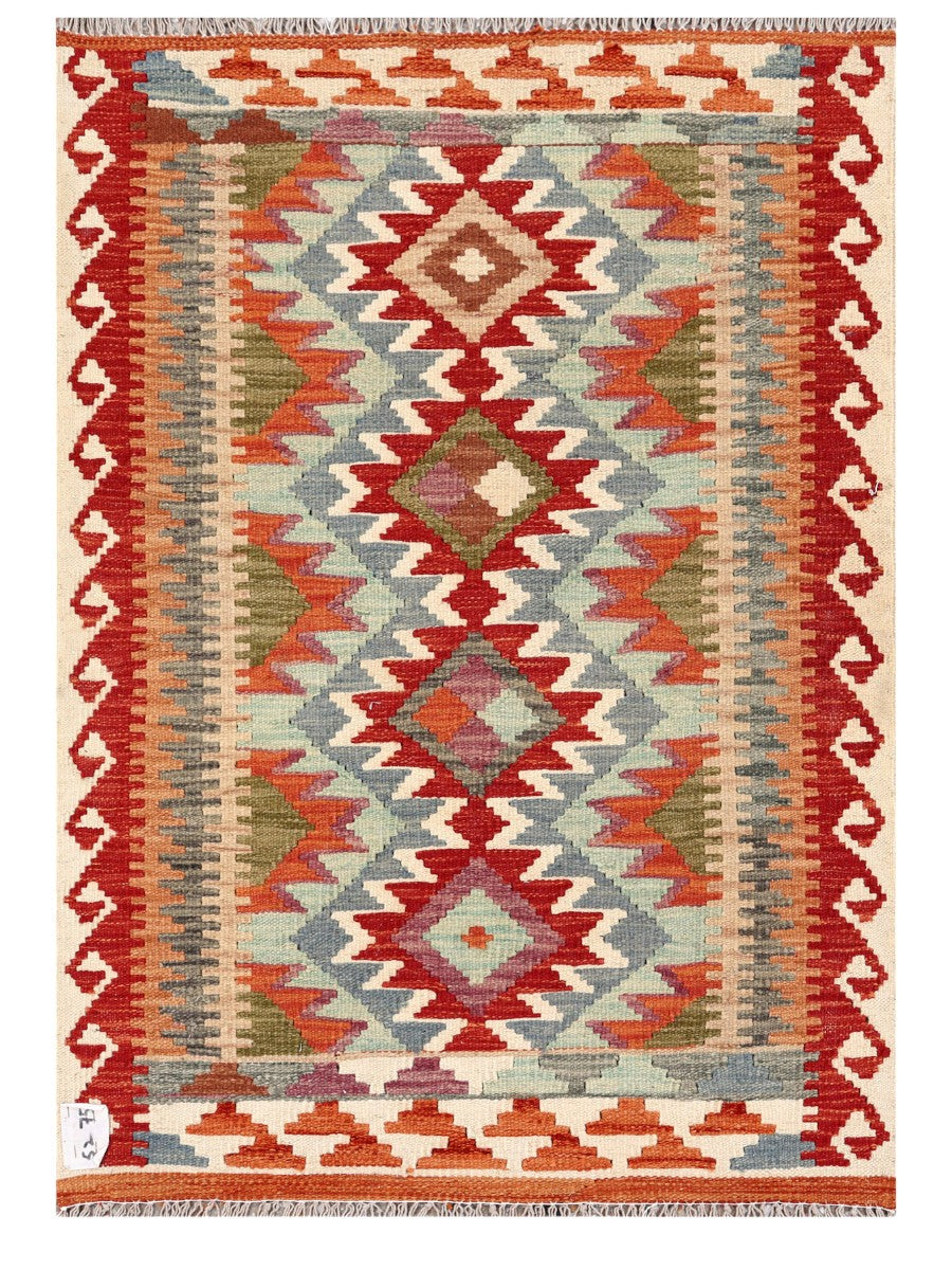 Maimana Afghanistan Kilim Rug - 117 x 82 cm - Handmade