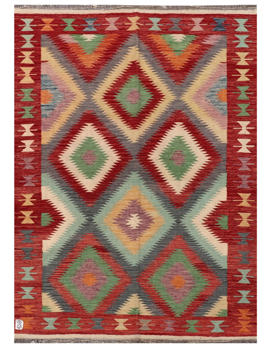 Maimana Afghanistan Kilim Rug - 199 x143 cm - Handmade