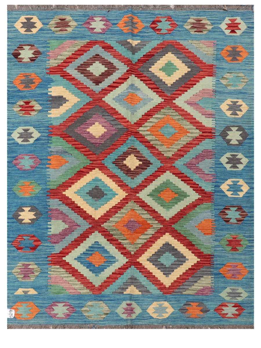 Maimana Afghanistan Kilim Rug - 198 x149 cm - Handmade