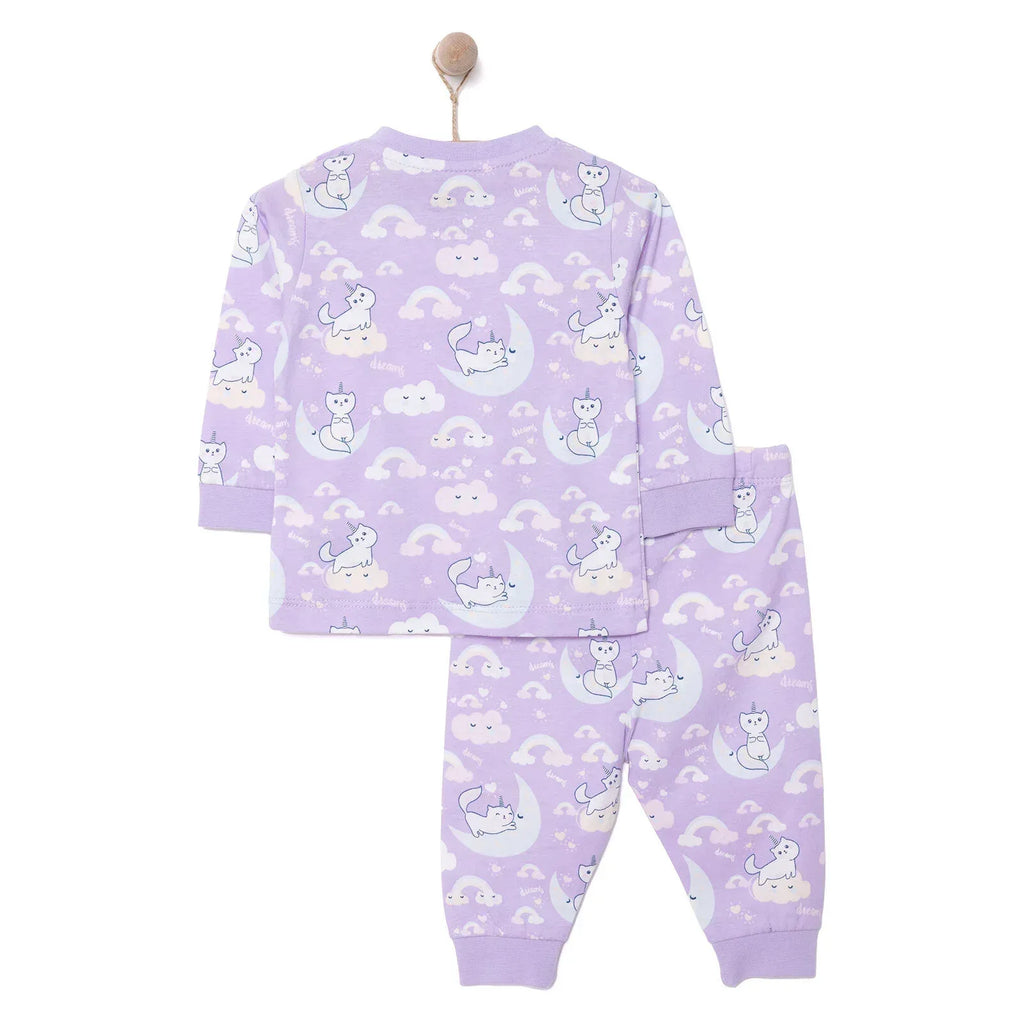 HelloBaby Girl Long Sleeve Pyjamas Set - Purple - Bobobiy