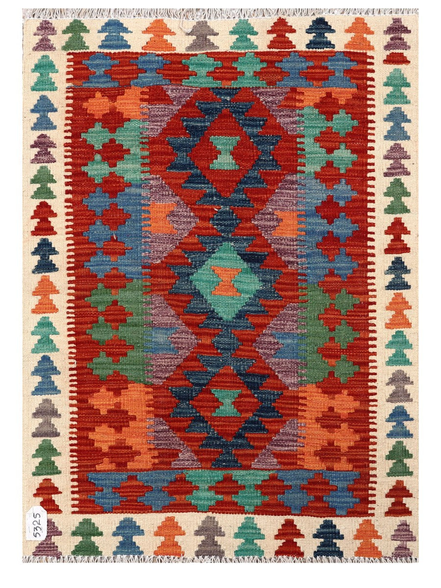 Maimana Afghanistan Kilim Rug - 116 x 83 cm - Handmade