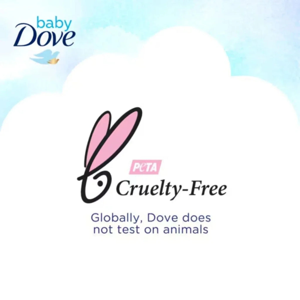 Baby Dove Cruelty-Free PETA label with bunny icon and text