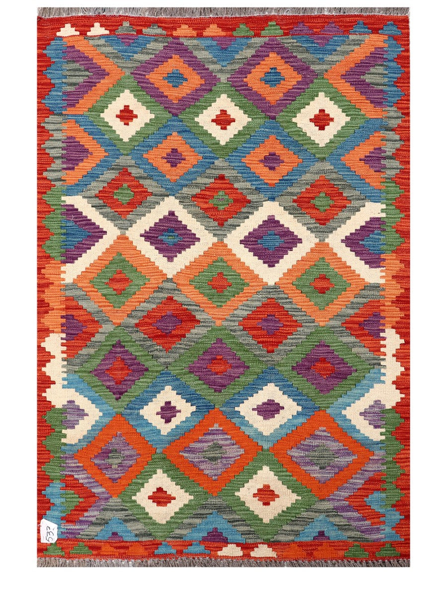 Maimana Afghanistan Kilim Rug - 148 x98 cm - Handmade