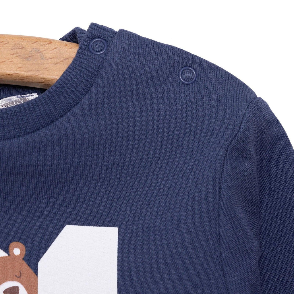 HelloBaby Basic Low Raised Lion Printed Sweatshirt - Navy Blue - Bobobiy