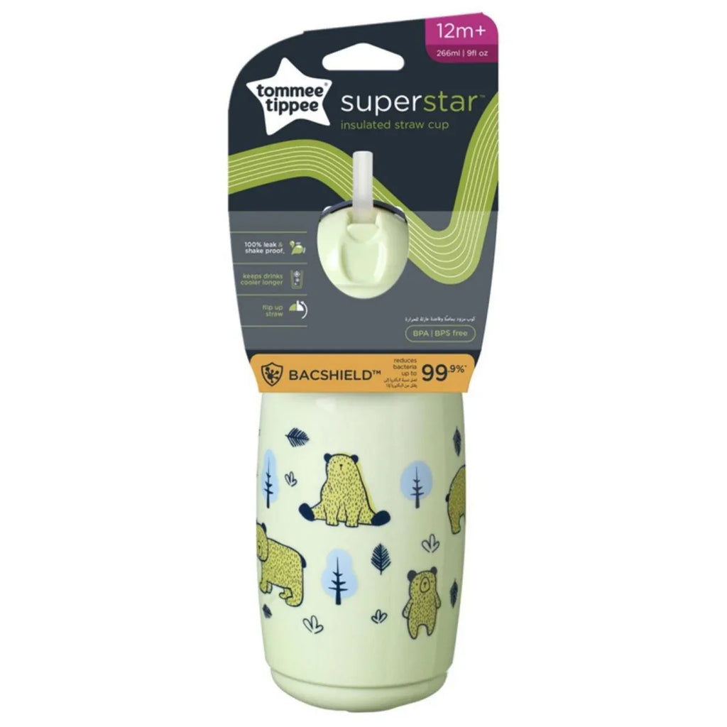 Tommee Tippee Insulated Straw 266ml 12m+ - Assorted - Bobobiy