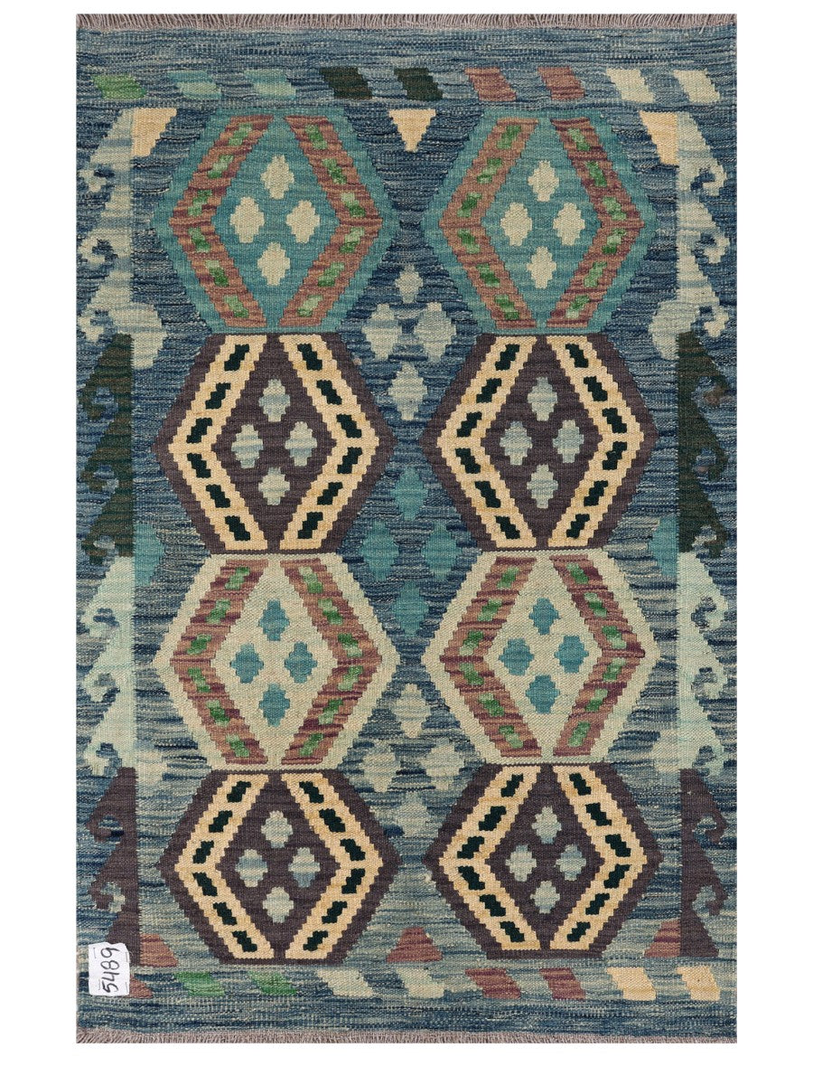 Maimana Afghanistan Kilim Rug - 123 x 79 cm - Handmade