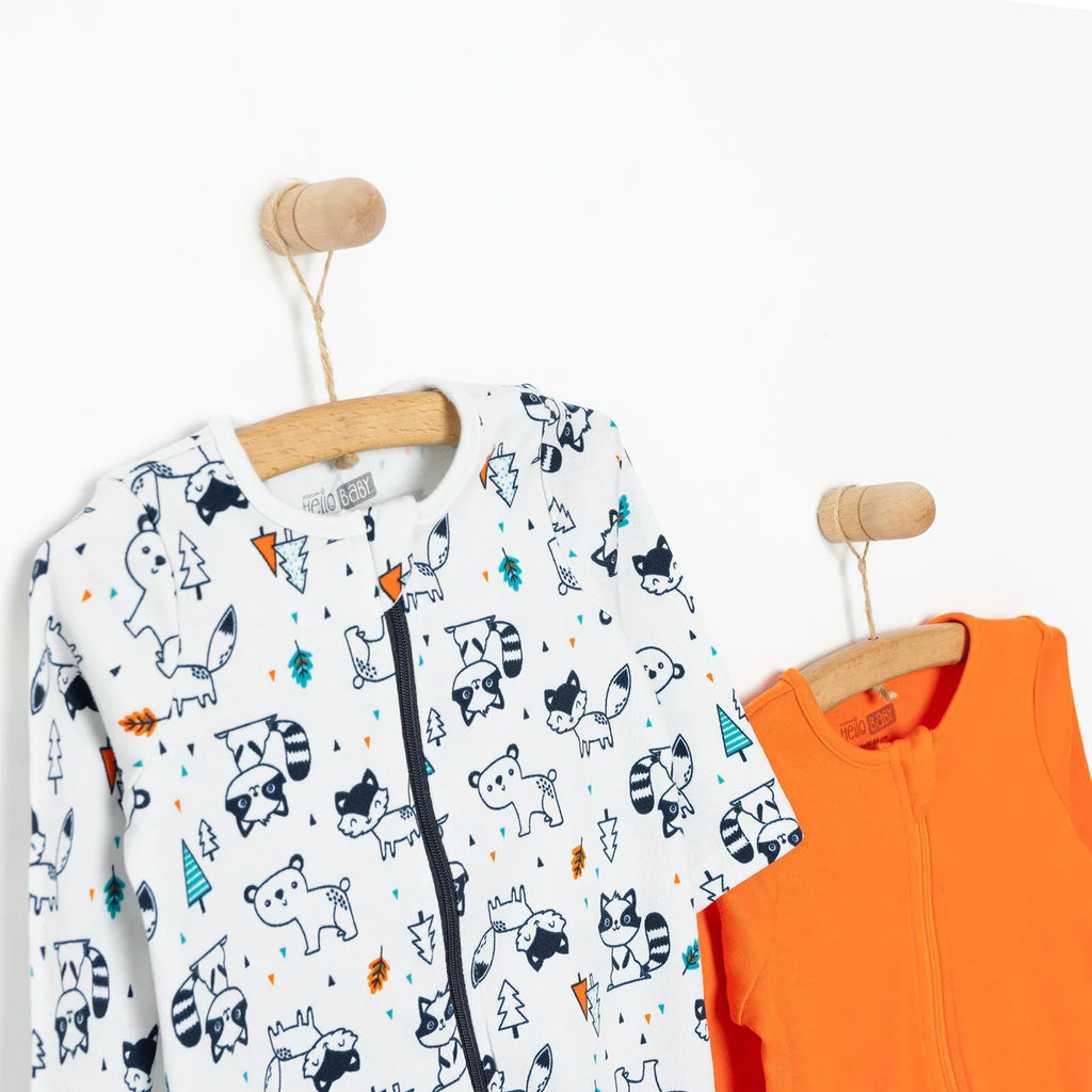 HelloBaby  Baby Boy Footed Newborn Jumpsuit - Light Grey