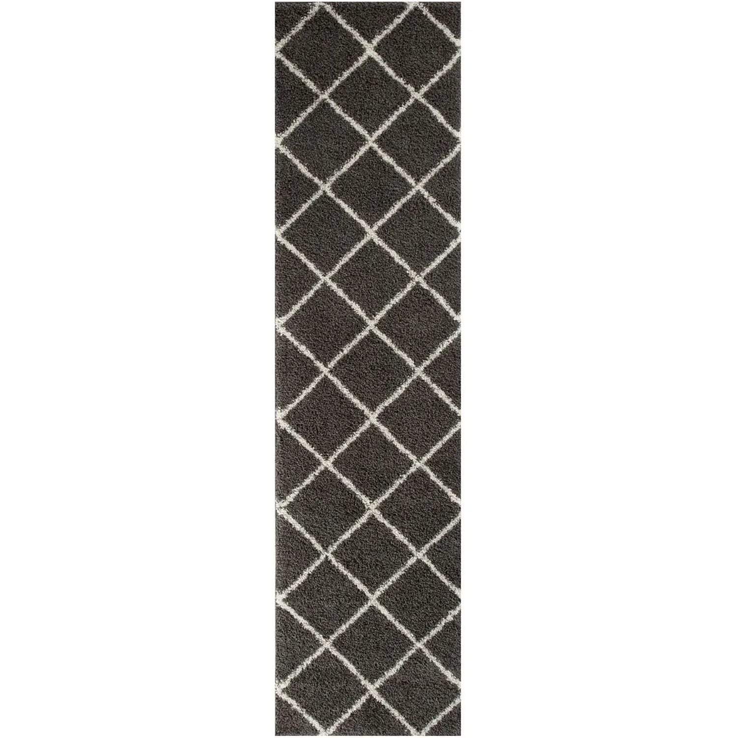 540_Moroccan_Dark_Grey_Shaggy_Rug-1 - Bobobiy