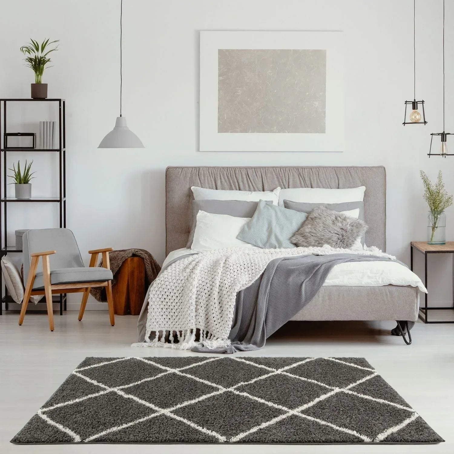 540_Moroccan_Dark_Grey_Shaggy_Rug-13 - Bobobiy