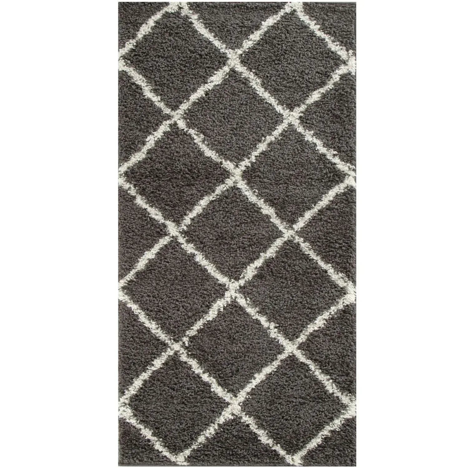 540_Moroccan_Dark_Grey_Shaggy_Rug-4 - Bobobiy