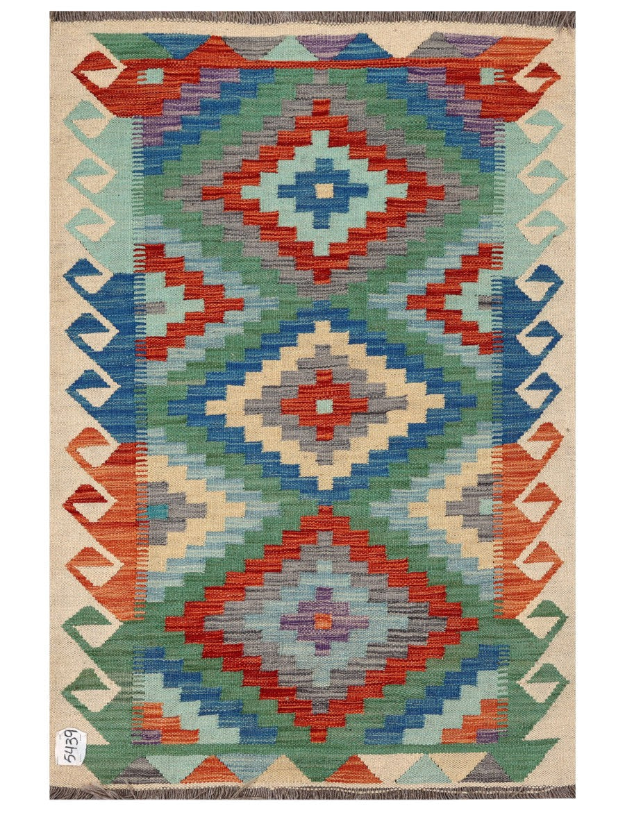 Maimana Afghanistan Kilim Rug - 126 x 84 cm - Handmade