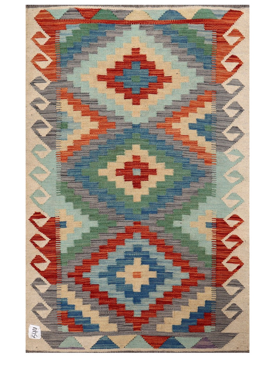 Maimana Afghanistan Kilim Rug - 129 x 83 cm - Handmade