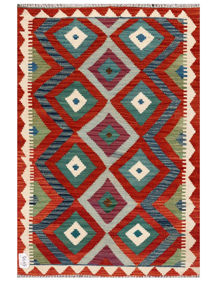 Maimana Afghanistan Kilim Rug - 126 x 84 cm - Handmade