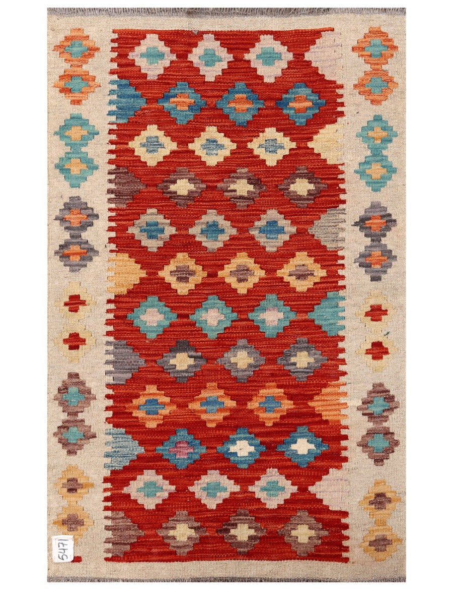 Maimana Afghanistan Kilim Rug - 123 x 77 cm - Handmade
