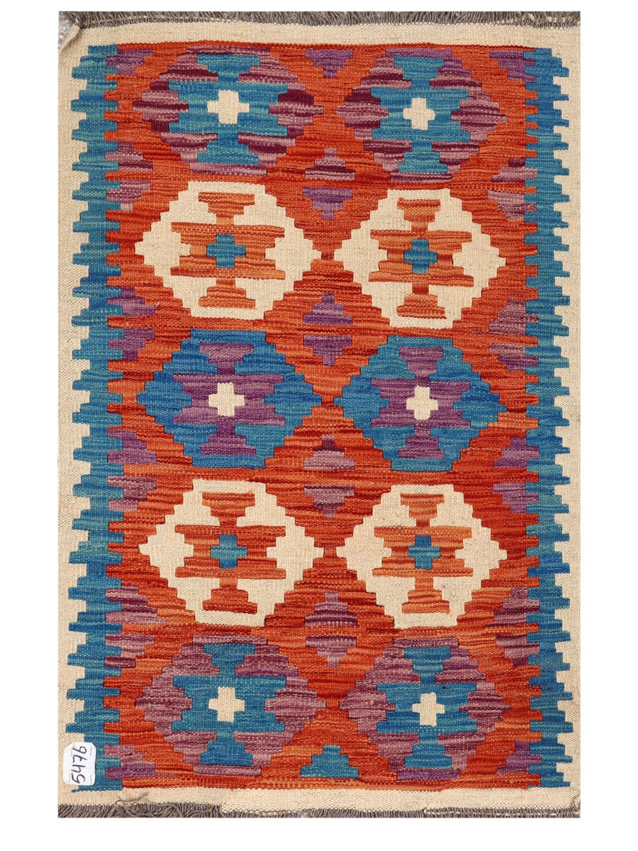 Maimana Afghanistan Kilim Rug - 122 x 79 cm - Handmade