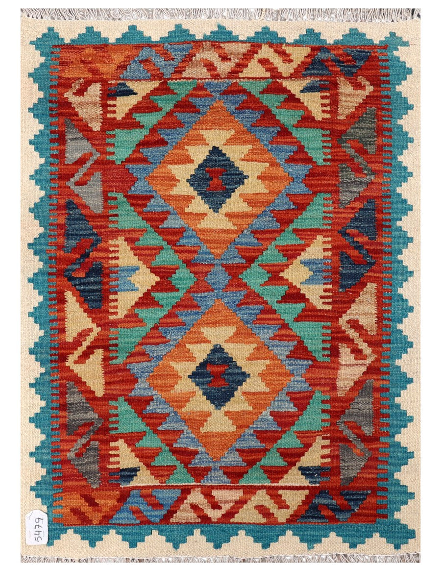 Maimana Afghanistan Kilim Rug - 115 x 83 cm - Handmade