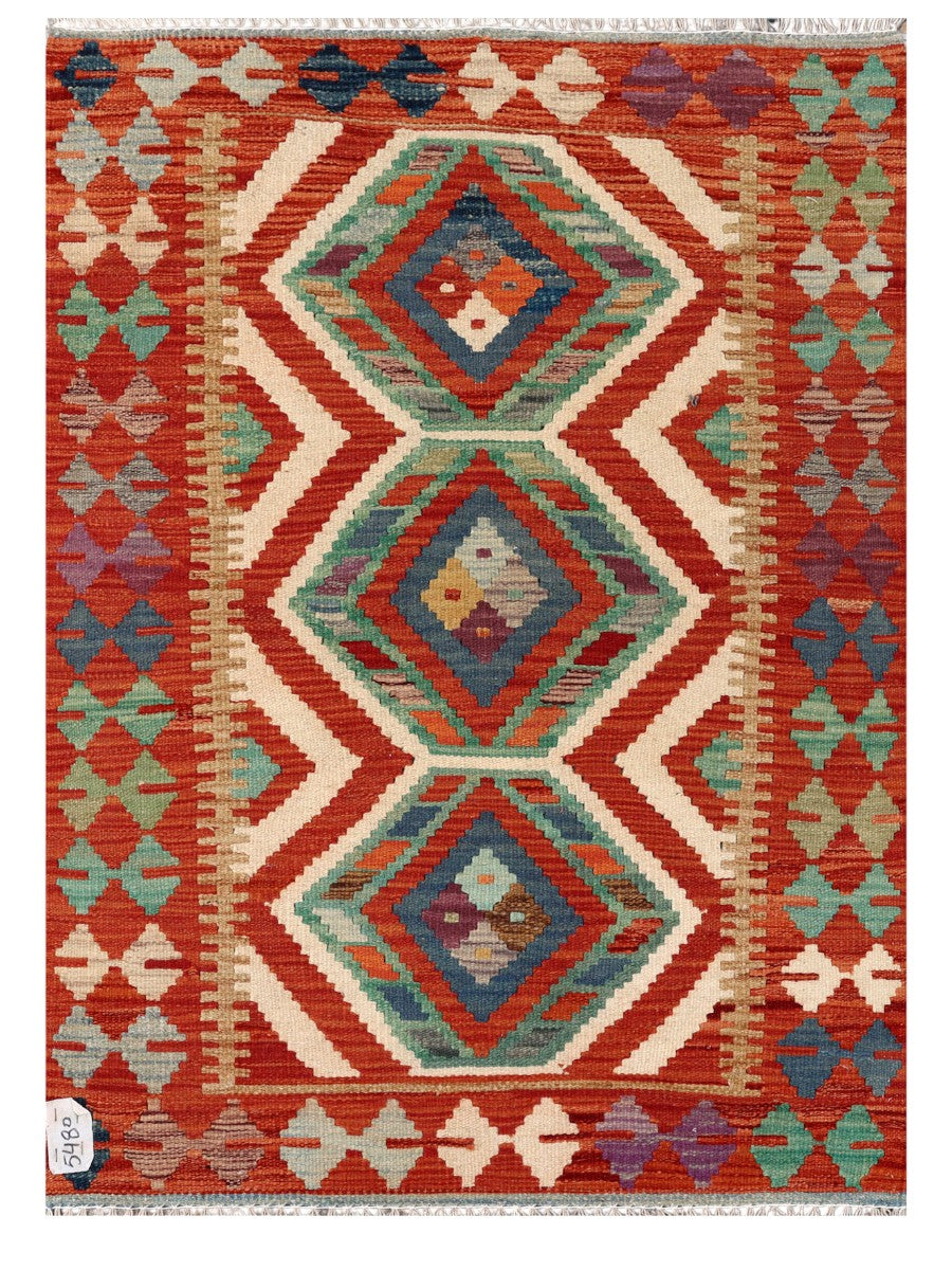 Maimana Afghanistan Kilim Rug - 114 x 82 cm - Handmade