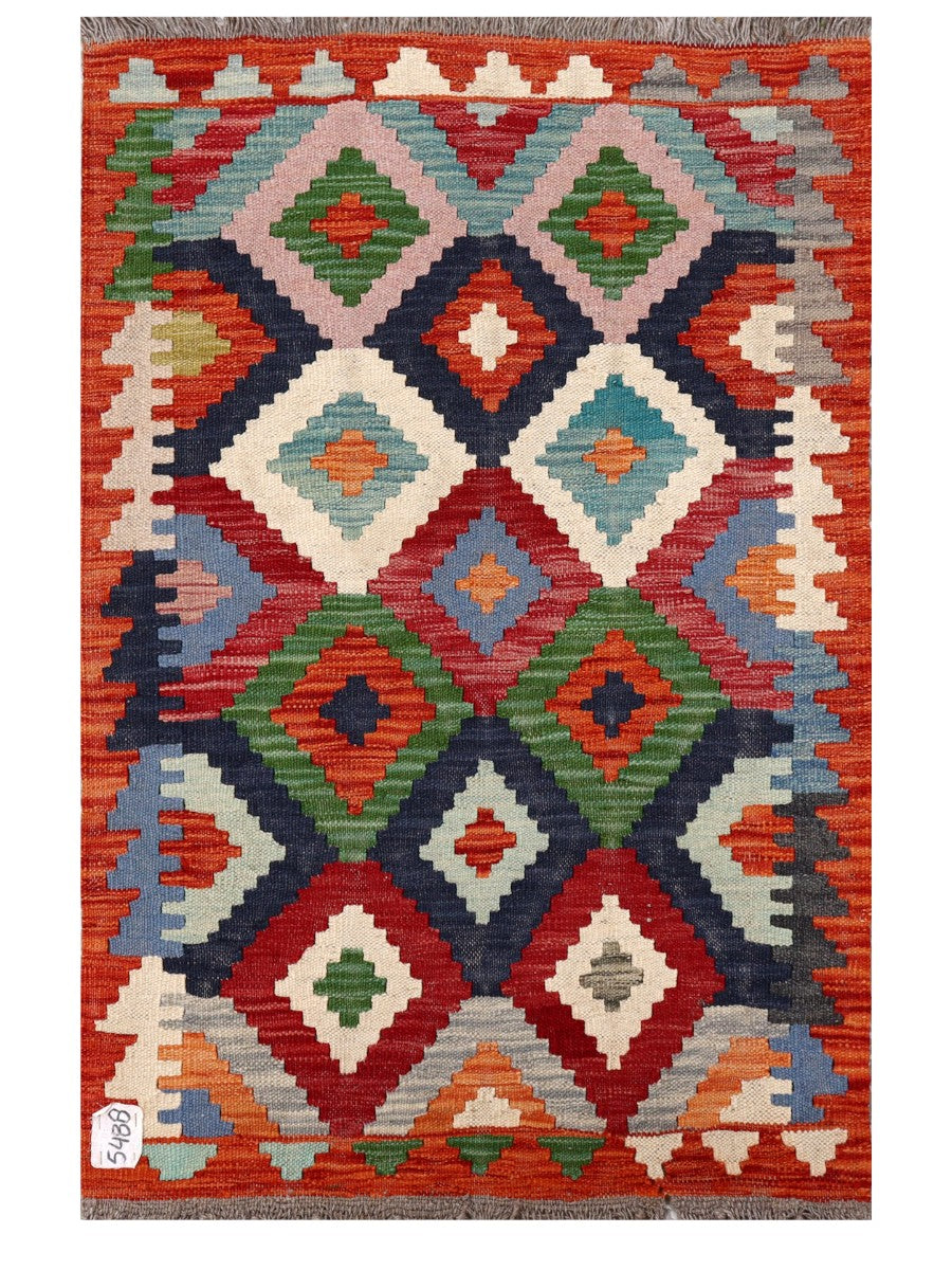 Maimana Afghanistan Kilim Rug - 114 x 75 cm - Handmade