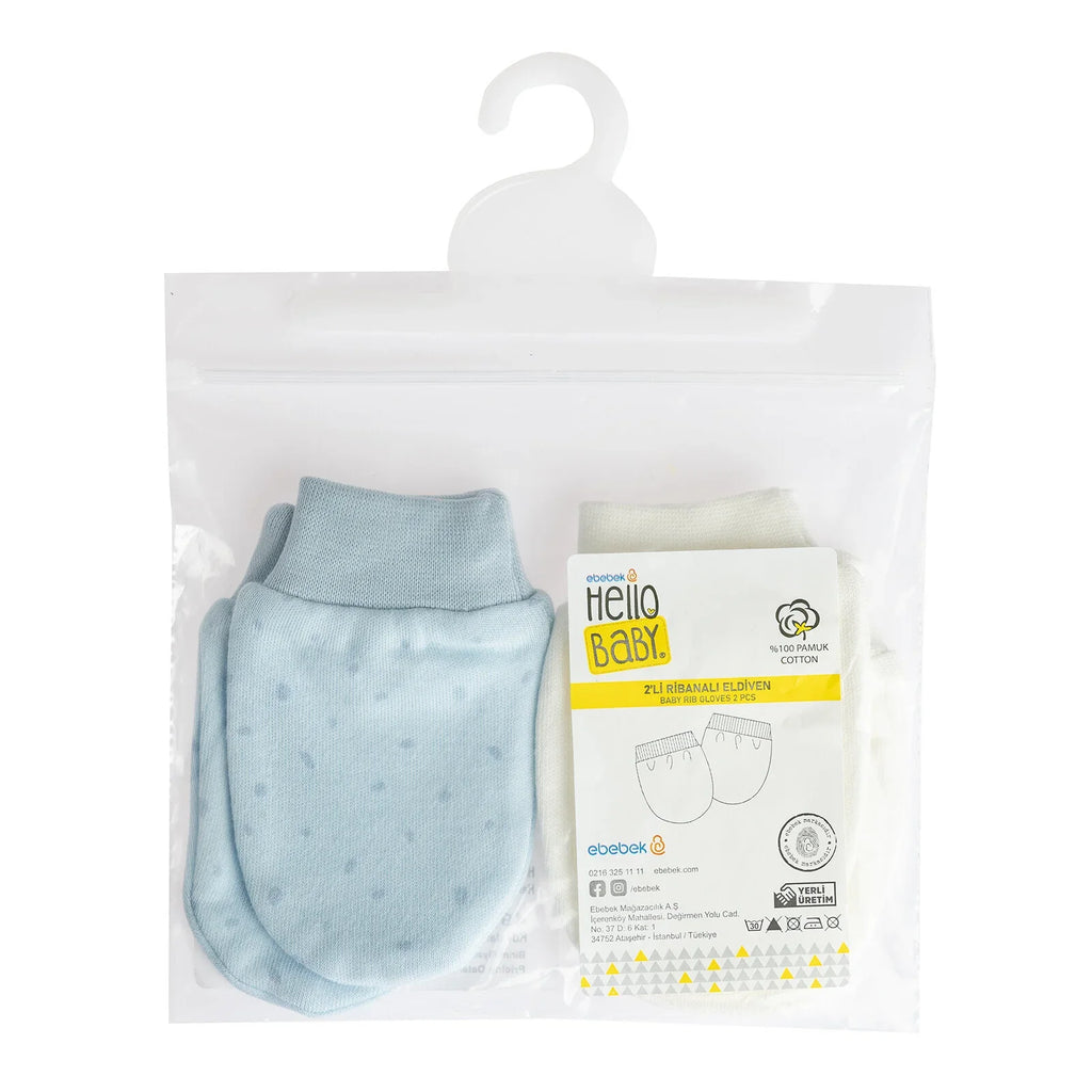 HelloBaby Newborn Mitten - Blue