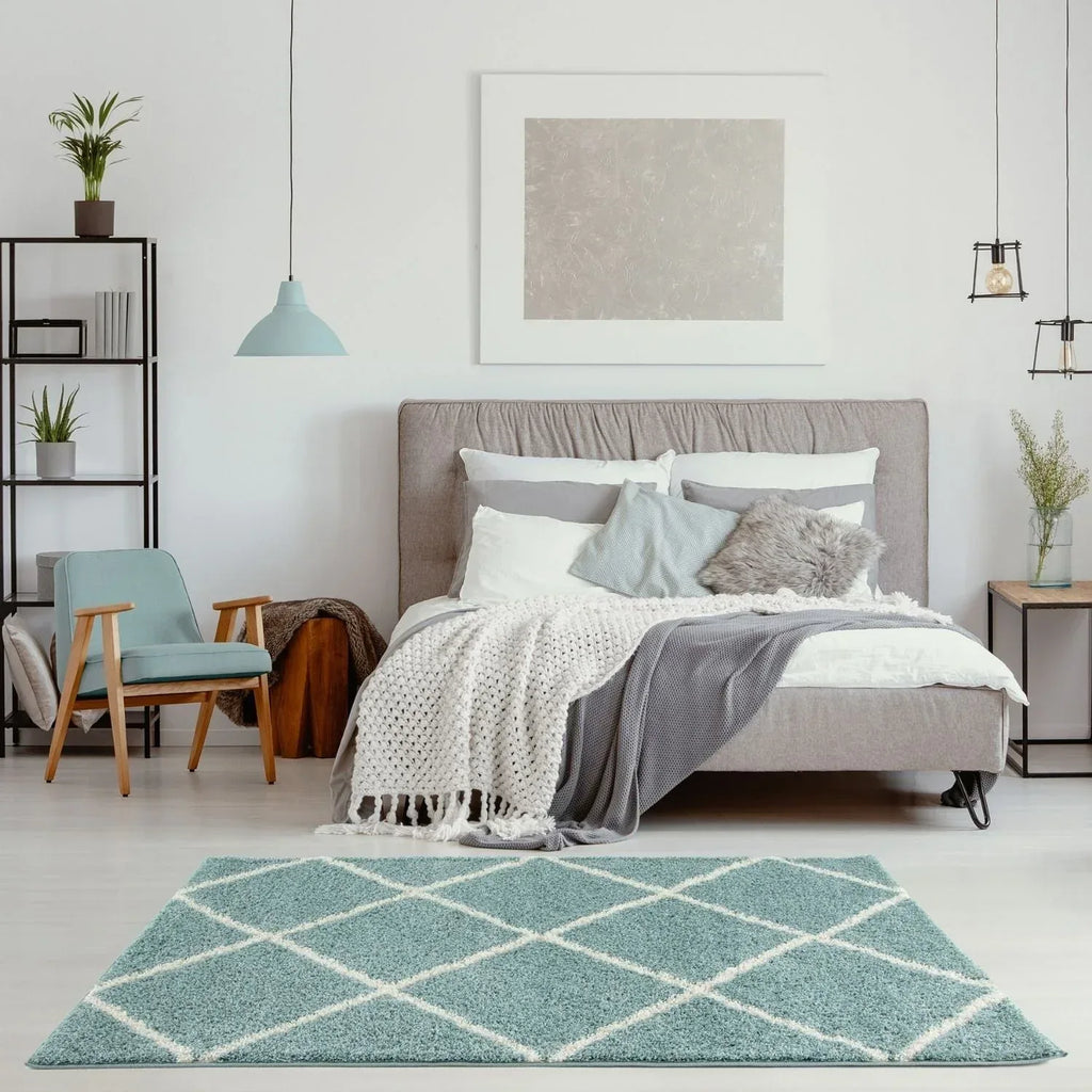 550_Moroccan_Duck_Egg_Blue_Shaggy_Rug-12 - Bobobiy